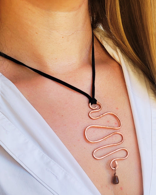 COLLANA GOCCIA MARRONE